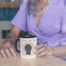Taurus Feminine Zodiac Design Brown Noir 15 OZ
