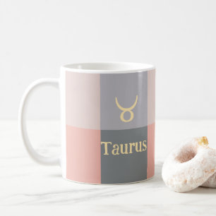 Mug Taurus gris rose moderne