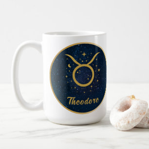 Mug Taurus le symbole zodiaque Bull or personnalisé