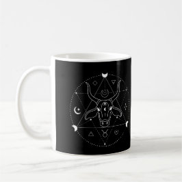 Mug Taurus personnalisé Zodiaque Astrologie noir blanc