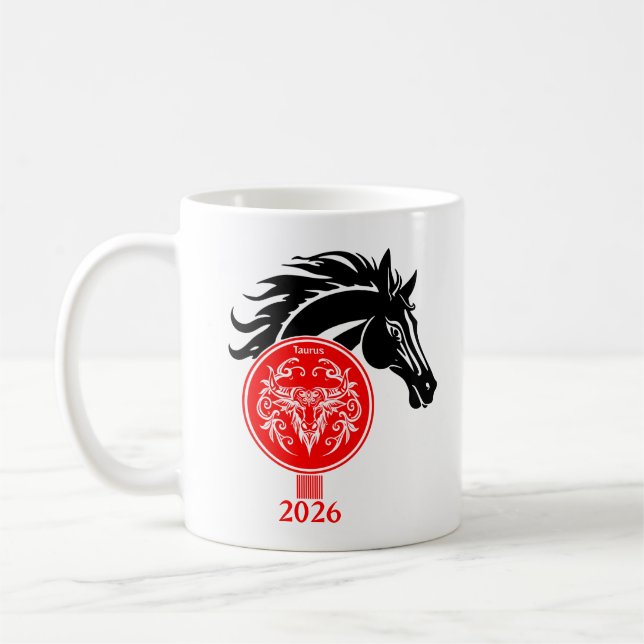 Mug Taurus x Année du Cheval 2026 (Gauche)