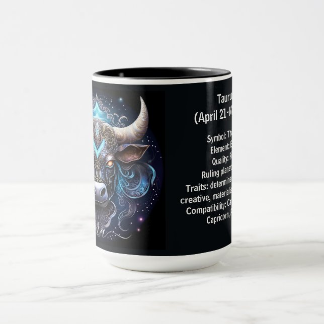 Mug Taurus Zodiac Art for April 21–May 20 (Centre)