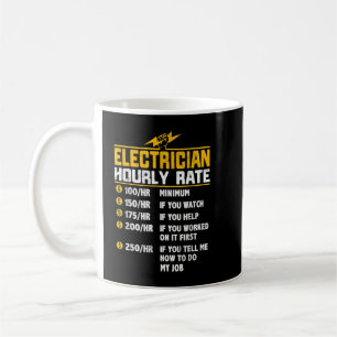 Mug Taux horaire drôle d'électricien pour électricien