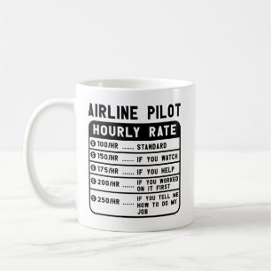 Mug Taux horaire drôle du pilote