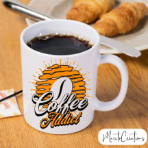 Taza Bicolor para café "coffee addict".