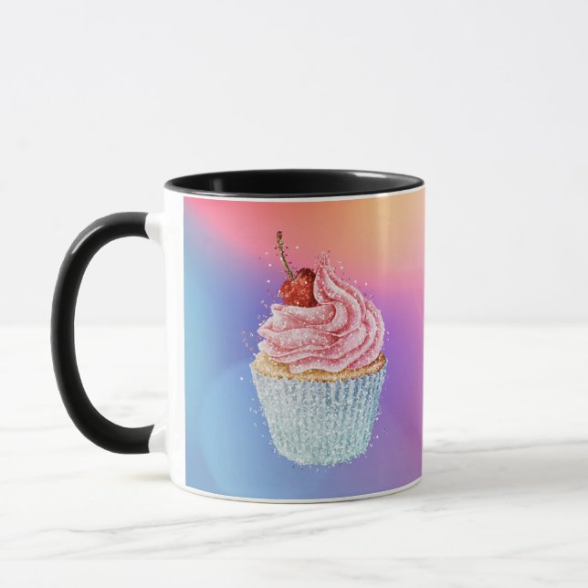 Mug Taza Cupcake sucré et Parties scintillant (Gauche)