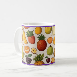 Mug taza de café con diseño de frutas