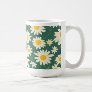 Mug Taza de Café con Diseño de Margaritas