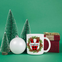 "Taza de navidad personalizada con letra V" Coff