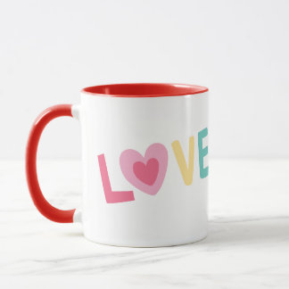 Mug Taza Love letra de corazón