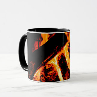 Mug Taza personalizada con fotografía fuego chimenea