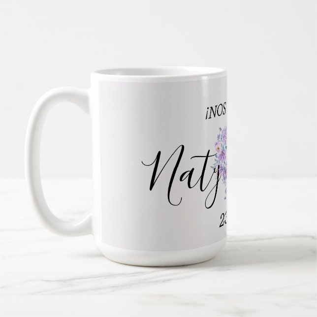 Mug Taza Personalizada de Boda en Tonos Lilas (Gauche)
