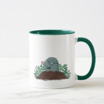 Taza topo feliz con gafas
