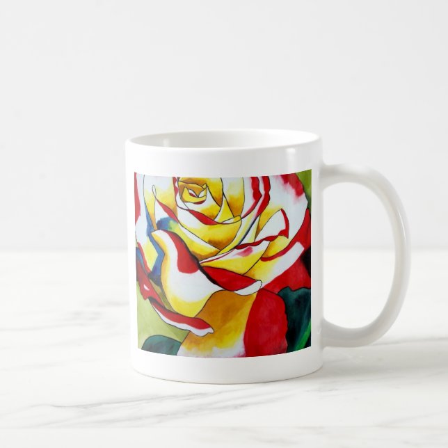 Mug Tea Rose aquarelle art original Flower (Droite)