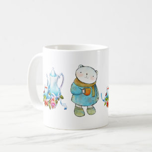 Mug Tea Time Bleu Ours avec Teapot Design