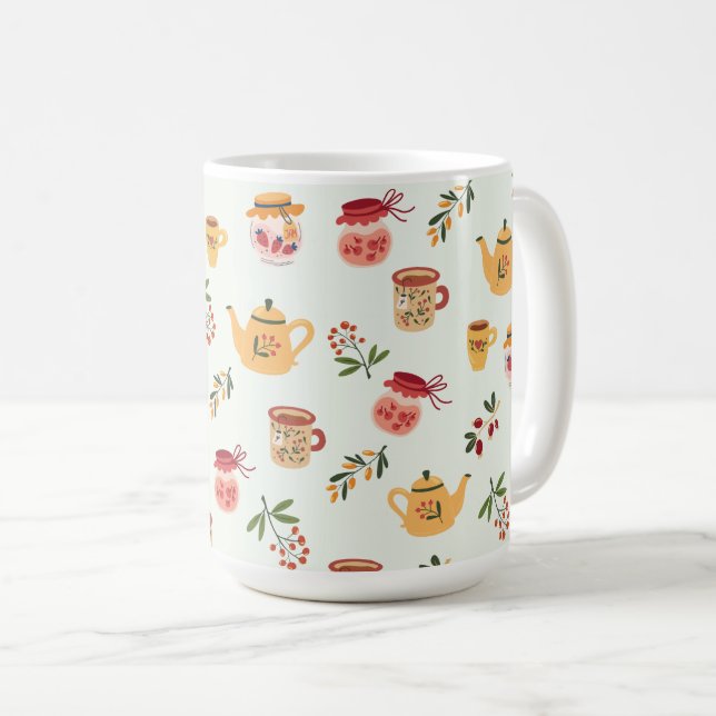 Mug Tea Time Motif sans faille (Devant droit)