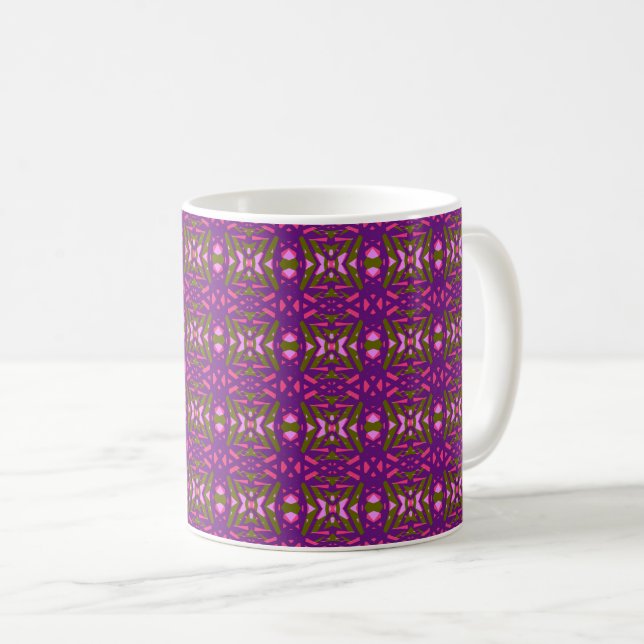 Mug Tea vert violet rose Art Déco pour dames géométriq (Devant droit)
