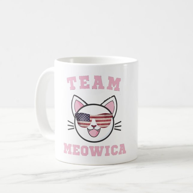 MUG TEAM MEOWICA AMUSANT AMOUREUX DES CHATS AMÉRICAIN  (Devant gauche)