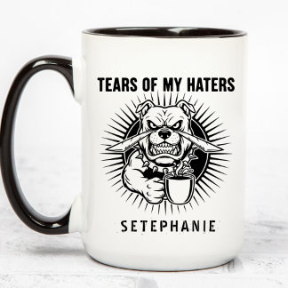 Mug Tears Of My Haters Mug, Funny Bulldog Mug, Haters