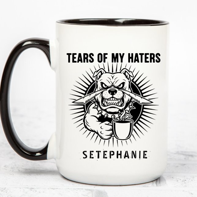 Mug Tears Of My Haters Mug, Funny Bulldog Mug, Haters  (Créateur téléchargé)