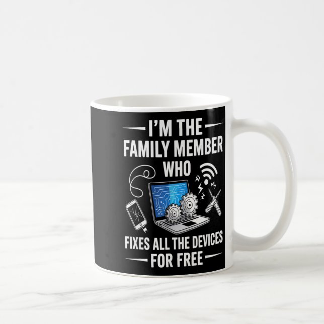 Mug Tech Suprt Design For Men, Boys, Dad. Funny Meme  (Droite)