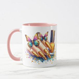 Mug Technicien de clou Parties scintillant or