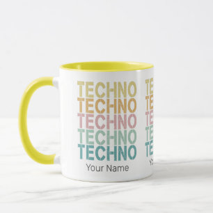 Mug Techno House Retro Letting Electro Vintage Rave