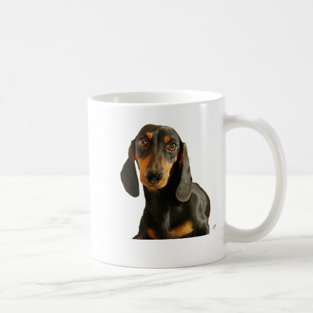 Mug Teckel (aux cheveux courts Brown de miniature) (Droite)