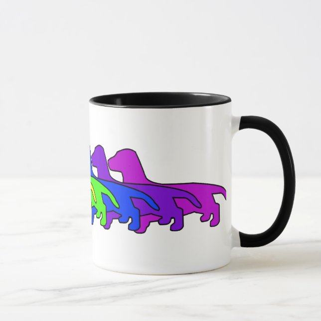 Mug Teckel d'arc-en-ciel (Droite)