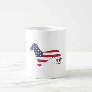 Mug Teckel "drapeau américain "