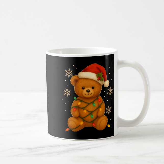 Mug Teddy Bear Christmas Tree Lights Santa Hat For Bea (Droite)