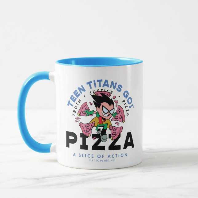 Mug Teen Titans Go ! Robin "Truth Justice Pizza" (Gauche)