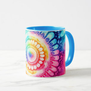 Mug Teinture arc-en-ciel Rétro Hippie Groovy