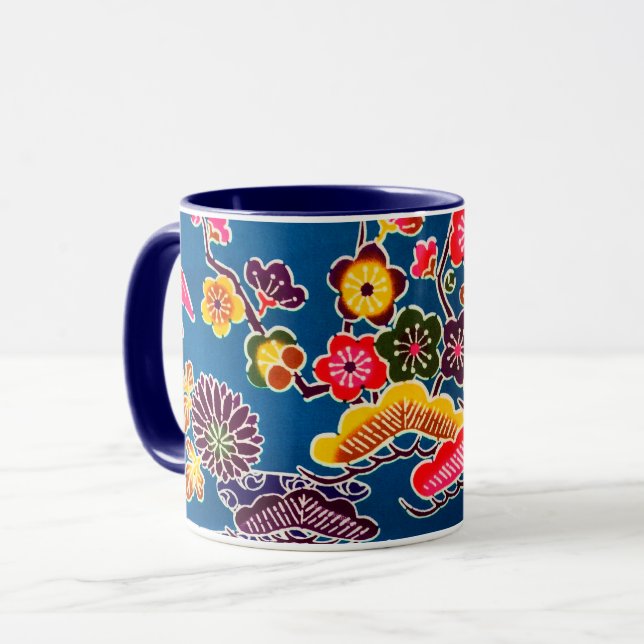 Mug Teinture d'okinawaïen japonaise (Bingata) (Devant gauche)