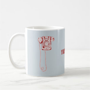 Mug téléphone à cadran rotatif des années 80