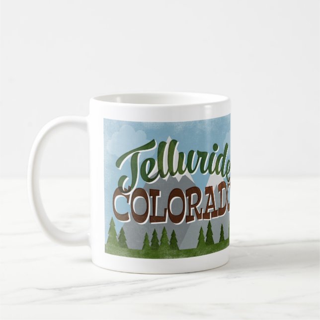 Mug Telluride Colorado Fun Retro Snowy Mounts (Gauche)