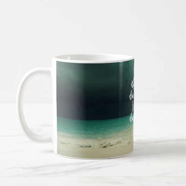 Mug Tempête de l'océan avec la citation de Dieu (Gauche)