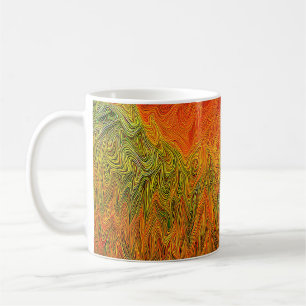 Mug "Tempête neurale" Orange jaune Abstrait