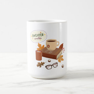 Mug Temps de pulls confortables d'automne - Livre & Th