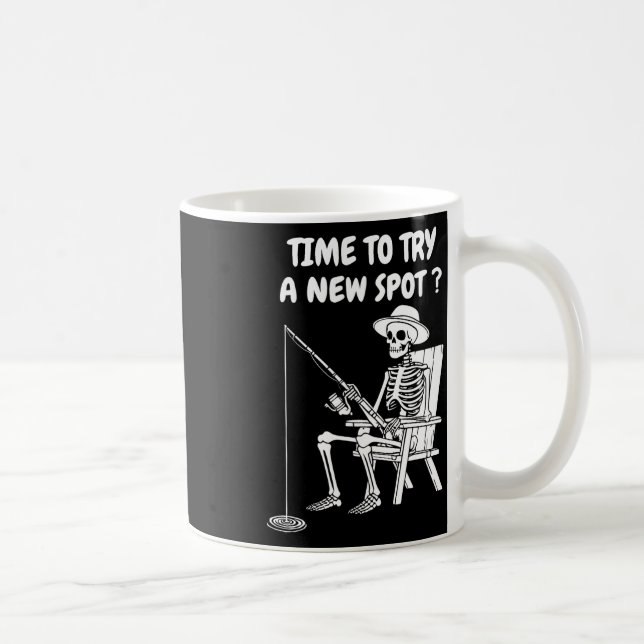 Mug Temps D'Essayer Un Nouveau Lieu Drôle Pêche 1 (Droite)