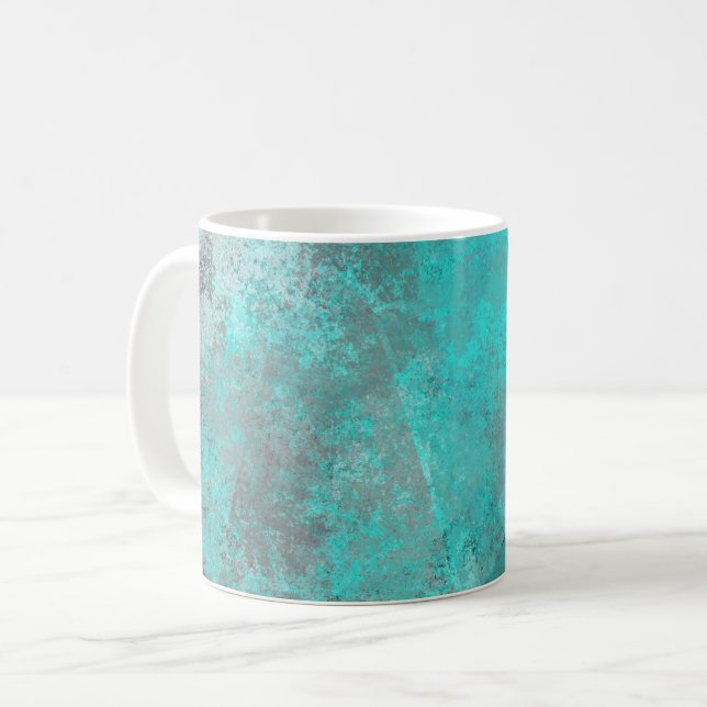 Mug Tendance Turquoise et gris (Devant gauche)
