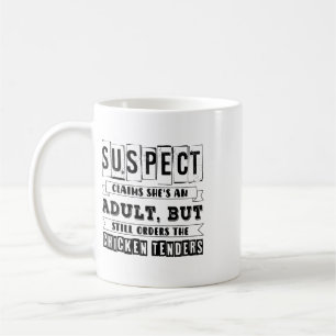 Mug Tenders de poulet suspecte prétend être une femme