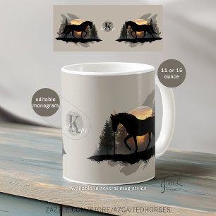 Mug Tennessee Walking Horse Sunset Silhouette Monogram