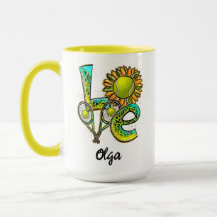 Mug Tennis Amour Personnalisé   Joyeuse Journée de Ten
