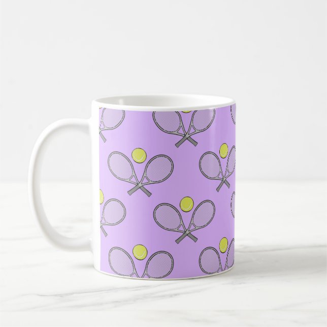 Mug Tennis Motif sans couture - Raquette et balle (Gauche)