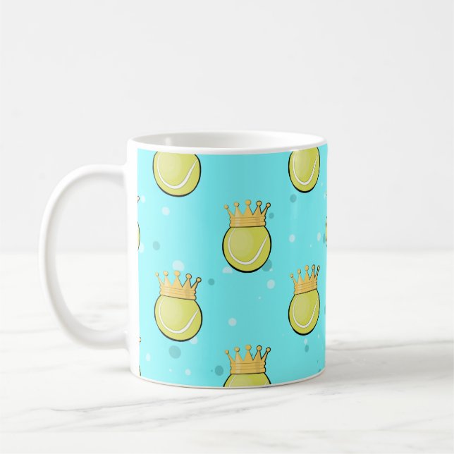 Mug Tennis Sports King Motif sur Arrière - plan bleu (Gauche)
