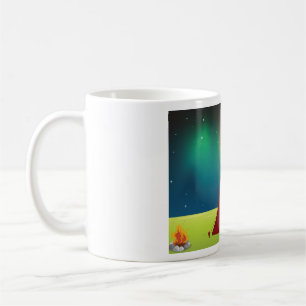 Mug Tente de camping sous les lumières du Nord vibrant