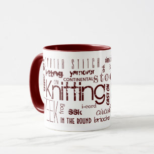 Mug Termes de typographie tricot RedText