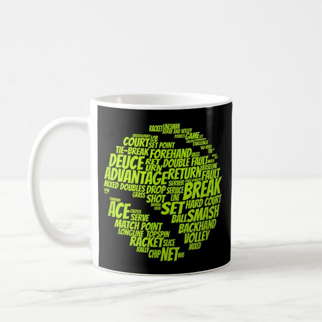 Mug Termes Tennis Joueur De Tennis Jouer Tennis Ball (Gauche)