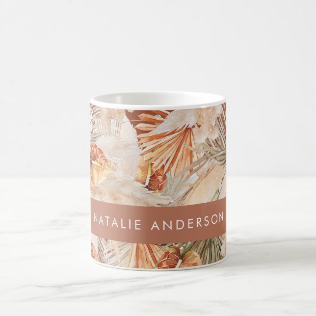 Mug Terracotta Bohême élégant moderne pampas herbe (Centre)